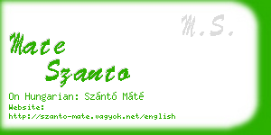 mate szanto business card